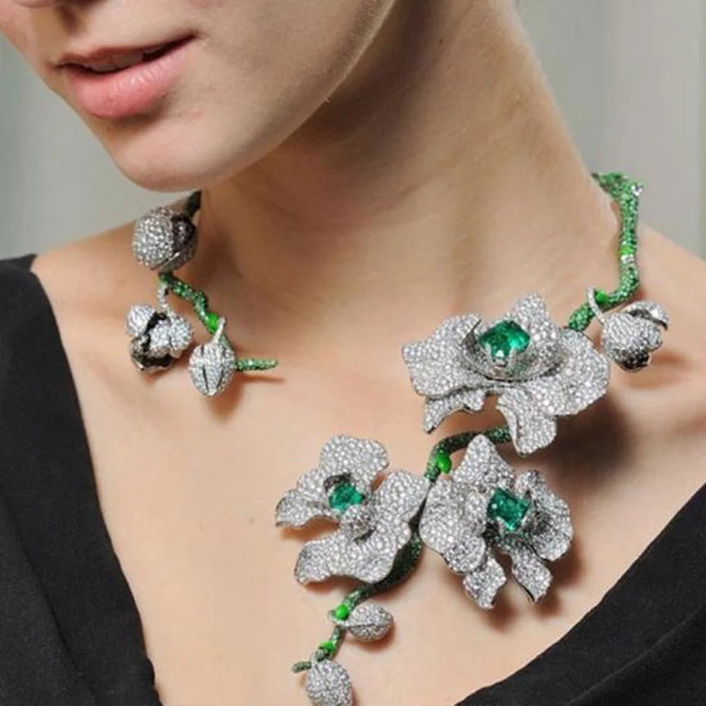 GODKI BIG Fashion 4PCS FLower African Jewelry Set