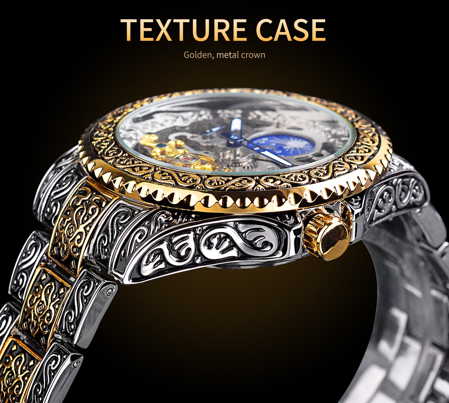Skeleton Carved Tourbillon Mechanical Watches Luxury Men's Wristwatch