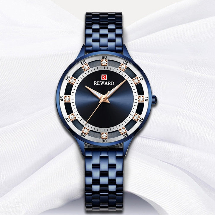 Waterproof Steel Belt Quartz Diamond Women's Watch