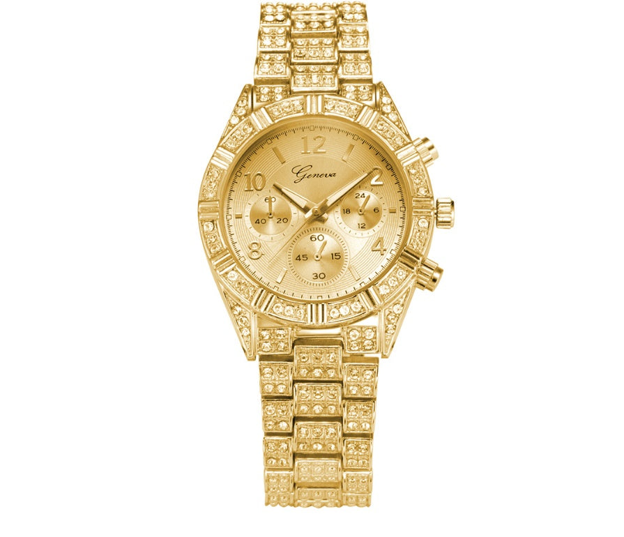 Women Crystal Quartz Analog Luxury Geneva Wrist Watch