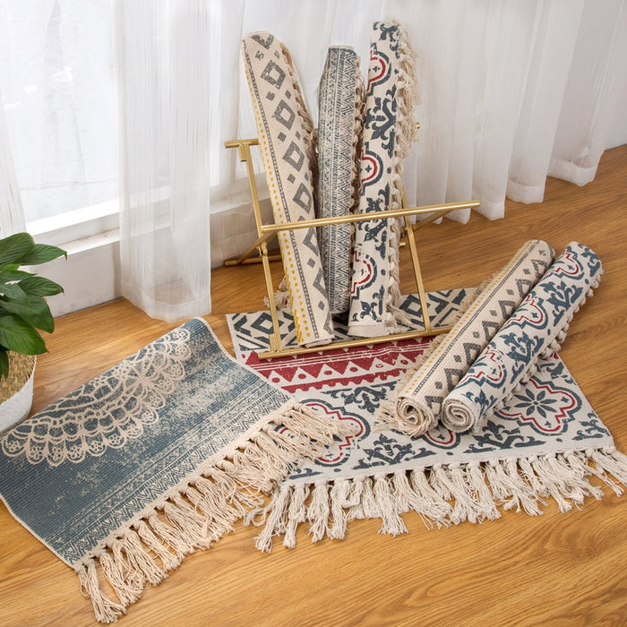 Cotton and linen hand-woven Kilim