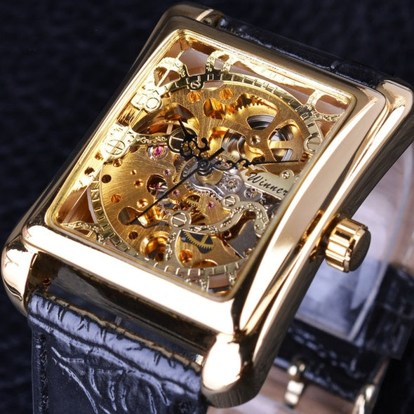 Men's fashion casual Swiss hollow manual mechanical watch