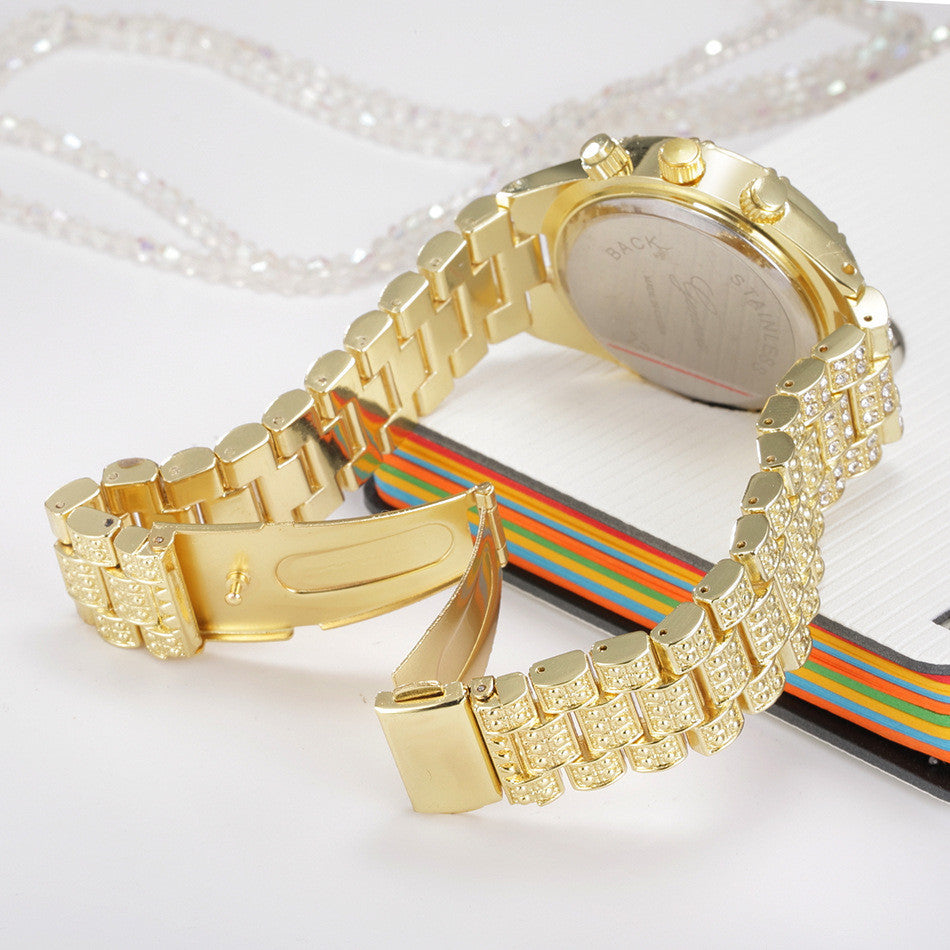 Women Crystal Quartz Analog Luxury Geneva Wrist Watch